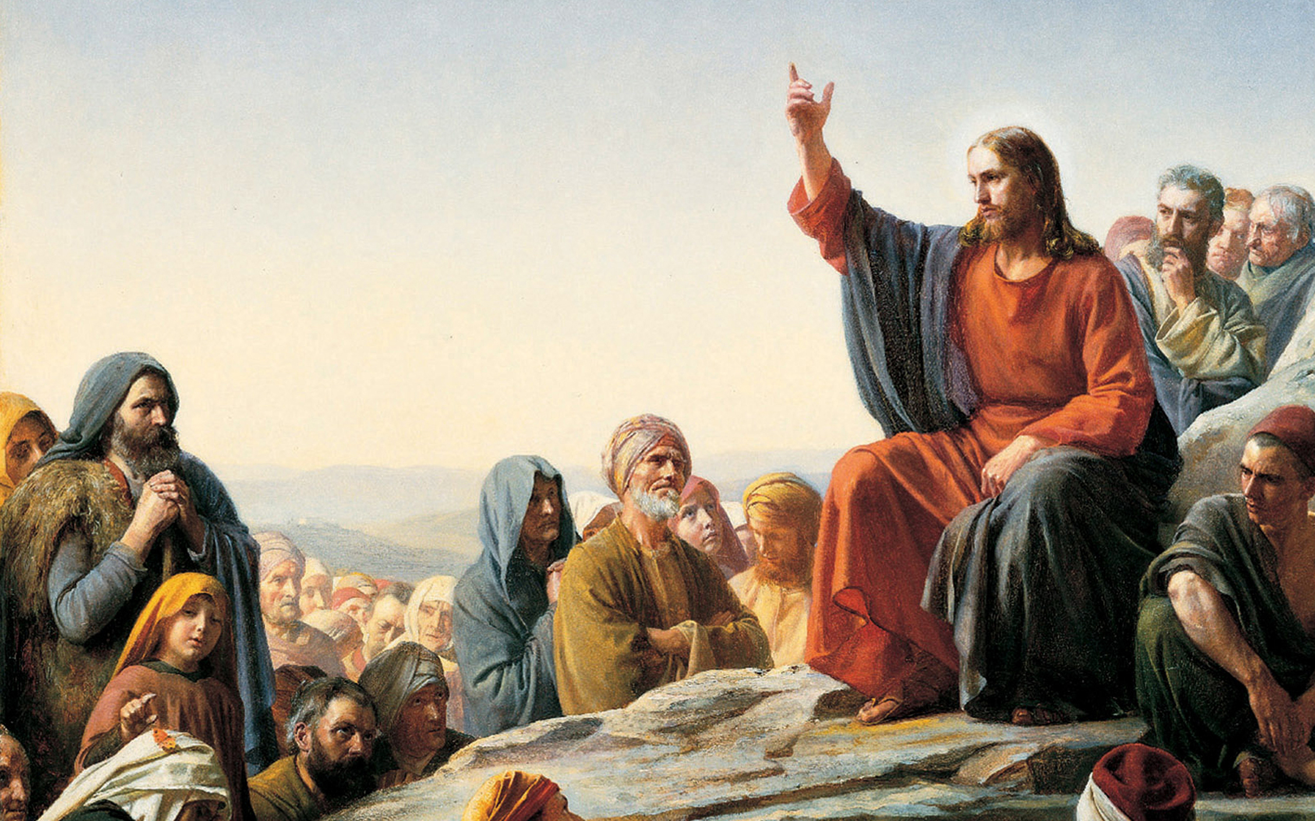 Jesus Christ teaching at the Sermon on the Mount