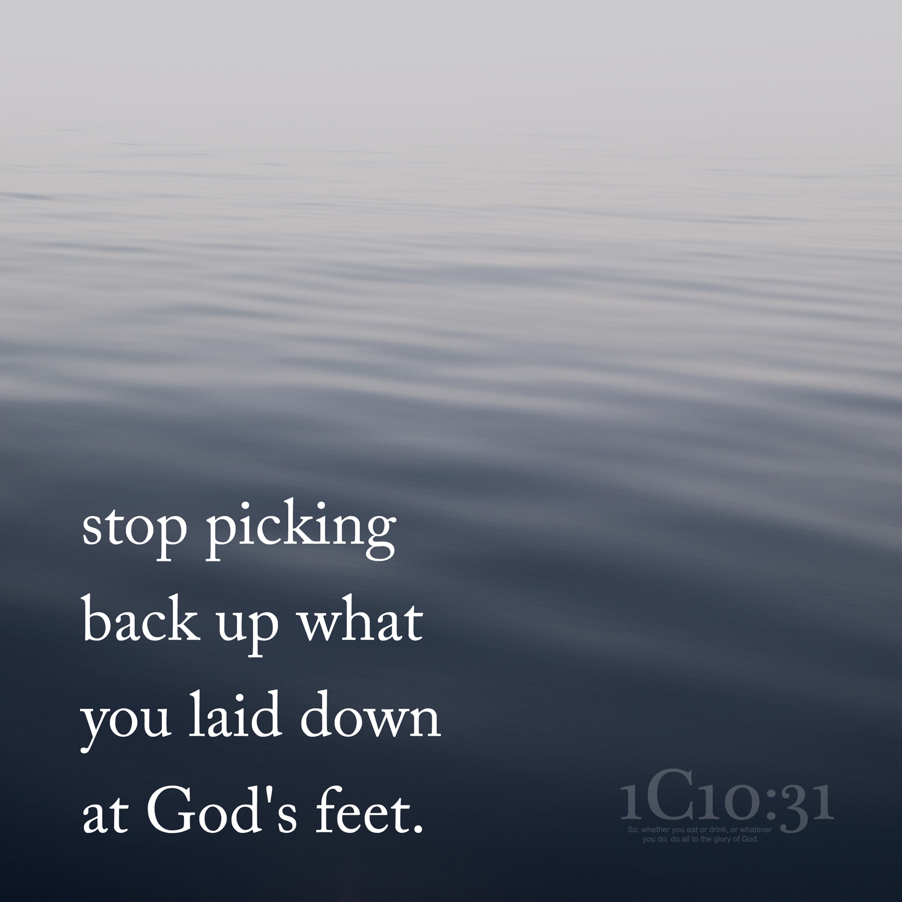 Stop picking back up what you laid down at God's feet.
